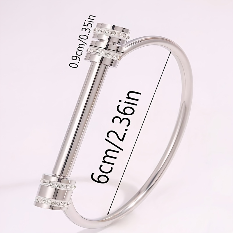 Unisex Trendy Nut Open Stainless Steel Bangle, Stackable Daily Wear
