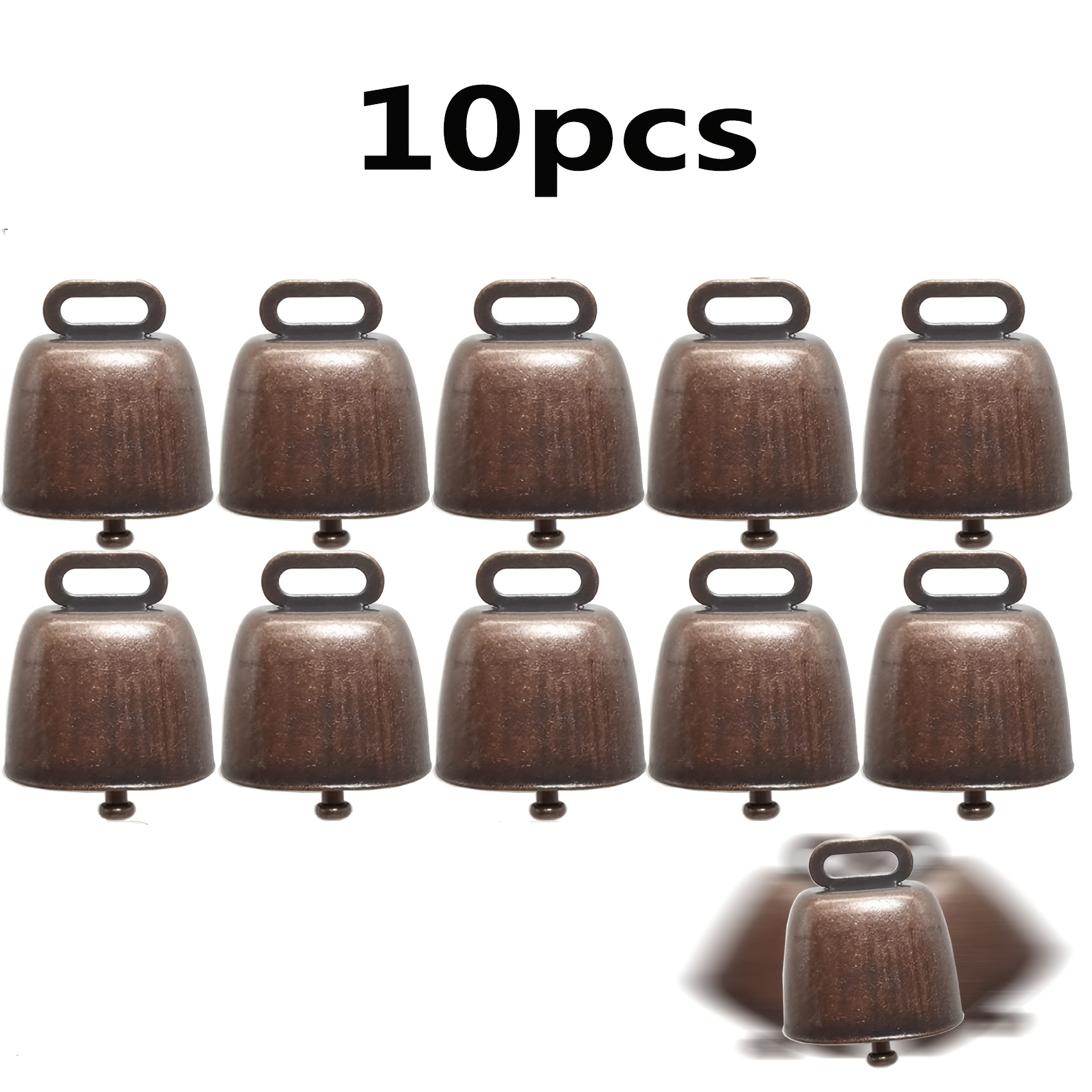TEMU 5er/10er Pack Weihnachtsdekoration Glocken, Kleine Glocke, Kuh Pferd Schaf Weide Glocken, Tier Laut Glocke, Haustier Diebstahlschutz Glocke