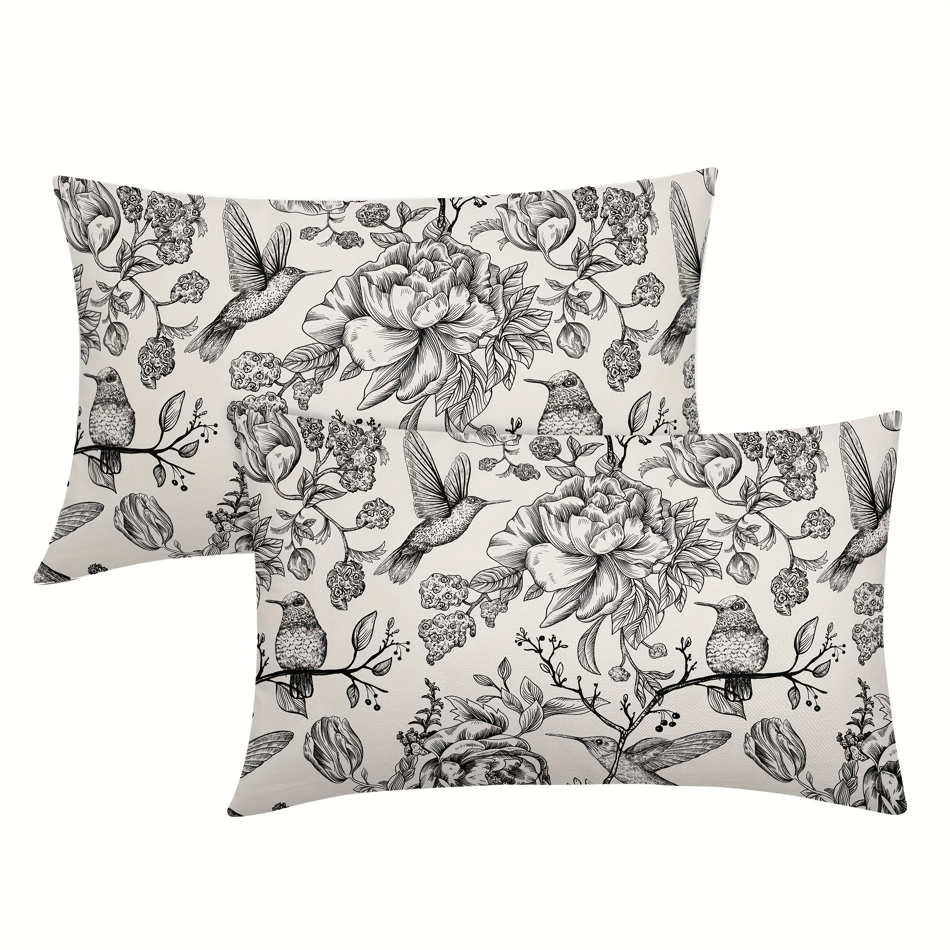 TEMU 1 pièce Housse de coussin lombaire d'extérieur pour porche, terrasse, canapé - Taie de coussin décorative de style ferme contemporain avec