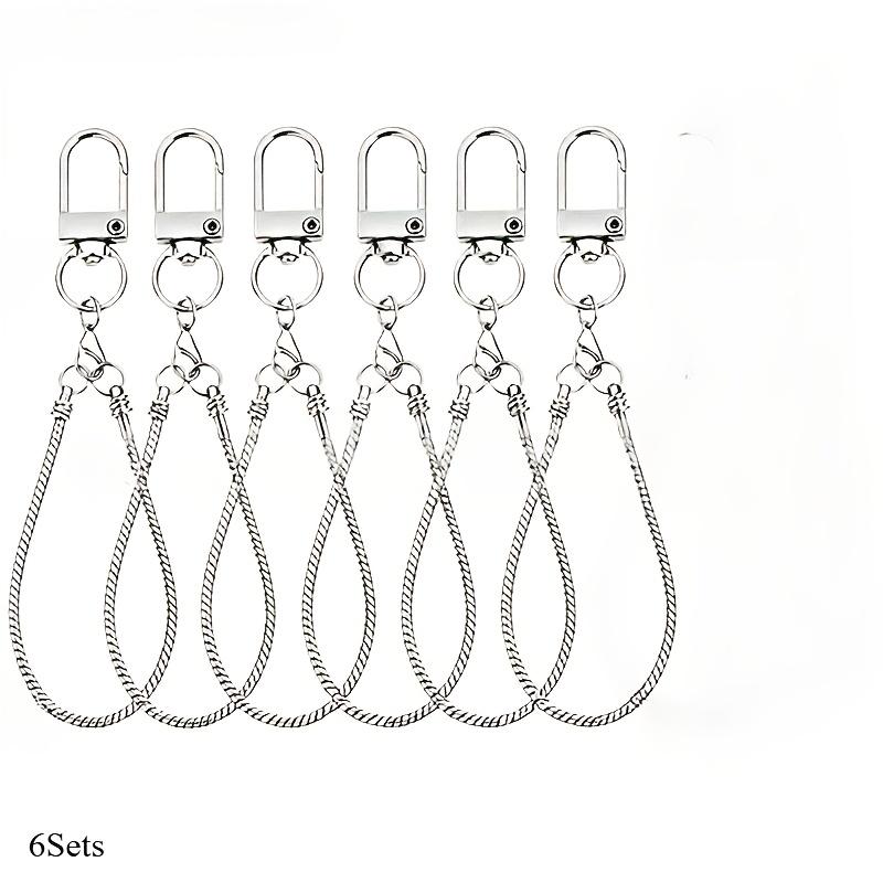 TEMU 6 Ensembles (6 fermoirs de porte et 6 porte-clés) Ensemble d'accessoires pour porte-clés, pendentifs de porte-clés fermés à perles pour la