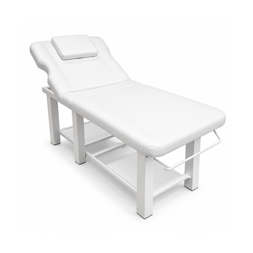 Image of Massage Bed With Adjustable Backrest, 6-leg Metal Frame, Storage Shelf, 183 X 70 X 75cm