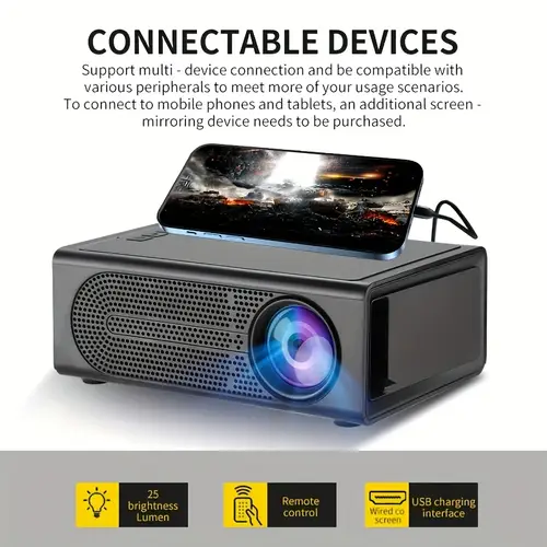 new smart mini projector plug new convenient projector stylish design high brightness led home theater projection suitable for tv office conference home theater