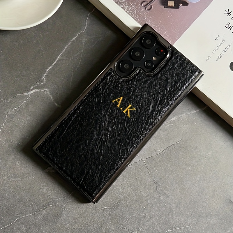 TEMU Phone Case: Personalized Customized Name Letter Electroplated Phone Case For For Galaxy S25 24 23 22 Ultra Shockproof Protective Back Cover