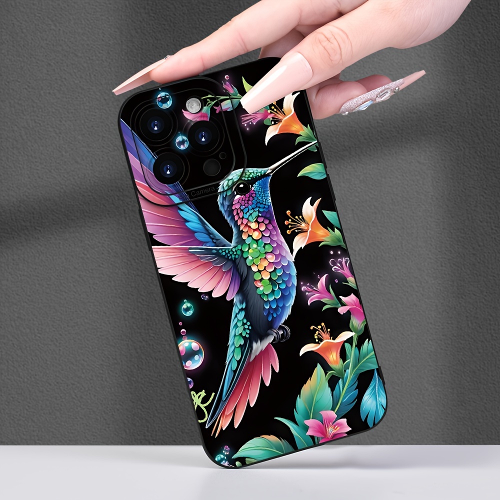 

Colorful Hummingbird Floral Pattern Soft Tpu Protective Case For Iphone 7/8/x/xs/xr/11/12/13/14/15 Plus Pro Max Mini - Stylish Fashion Accessory, Ideal Gift For Couples, Friends, Men & Women