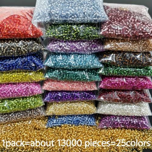 13000 2mm silvery lined glass seed beads 25 vibrant colors high beads for jewelry making bracelets necklaces and additions craft supplies for beginners and professionals friendship gifts and