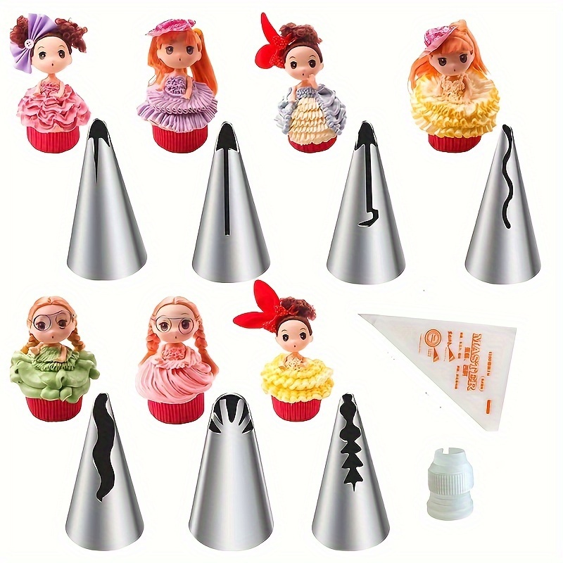 

18-piece Stainless Steel Icing Piping Tips Set - Decorative Frosting Nozzles With Skirt & Swirl Patterns For Professional Cake Decorating Tools Kit