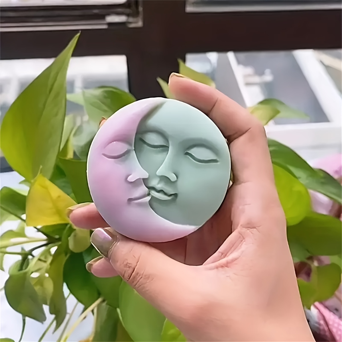 

1pc Moon Sun Face Candle Silicone Mold Diy Handmade Craft Candle Making Supplies Middle East Ramadan Moon Festival Decoration