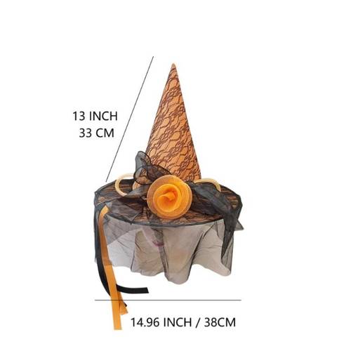 indoor and outdoor decoration at home holiday dress up birthday party graduation season exquisite halloween party hat mesh witch hat cos headwear