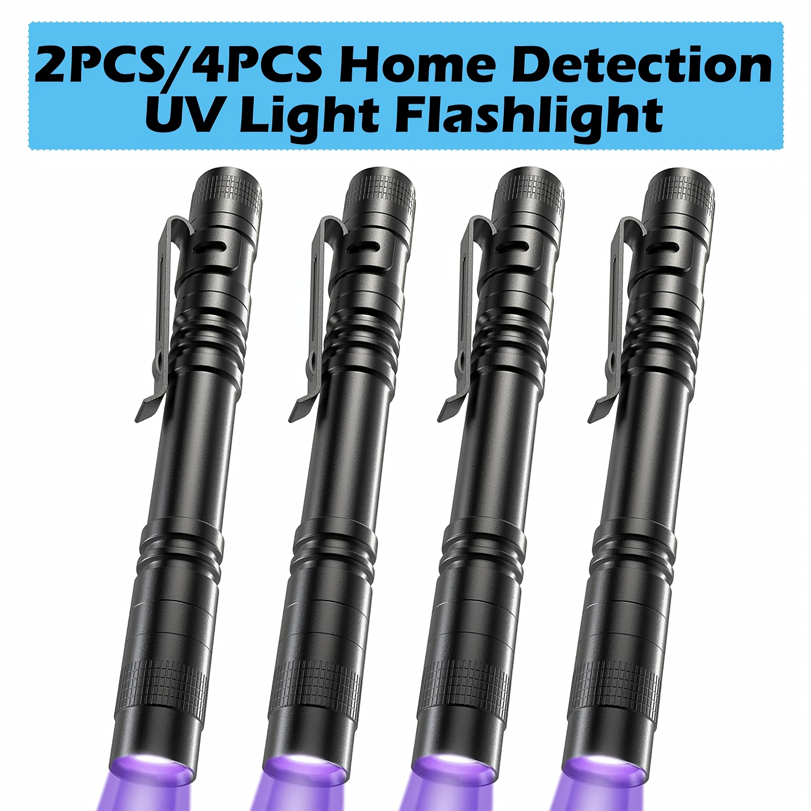 

Uv Light Flashlights, 2/4 Pack 395nm Mini Pen Lights With Clip, Waterproof Ultraviolet Flashlights For Ac Leak, Pet Urine, , Hotel Inspection, Dry Stain And Bed Bug Detection