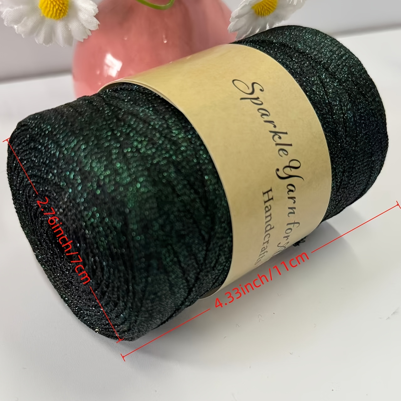 TEMU de ruban vert foncé ultra-brillant avec fil plat à sequins fins, 5 mm de large, plein de brillant, fil de tissage , fil spécial pour et la