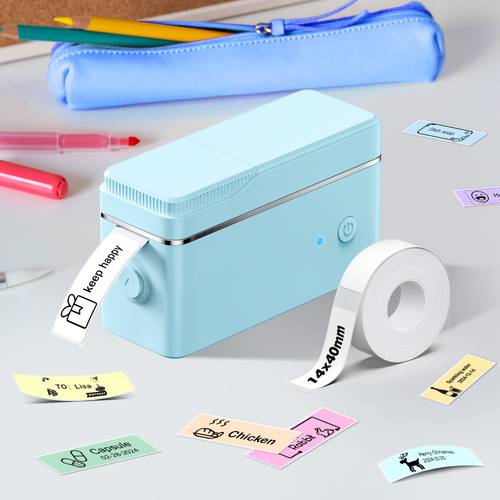 mini label maker machine with tape portable wireless thermal printer sticker labeler with multiple templates for office organization home kitchen school