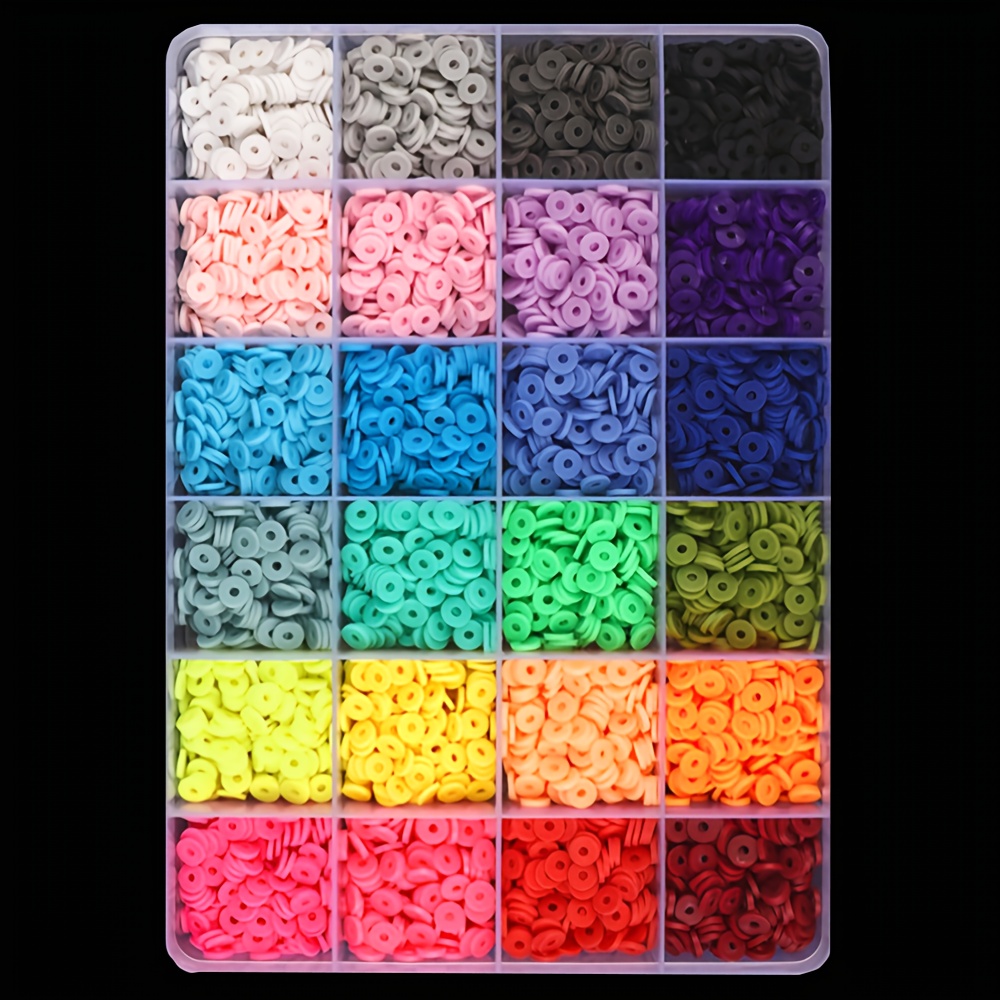 TEMU Jewelry Making Kit/2000pcs Box Soft Pottery Beads Bracelet Making Kit, 48 Colors, Friendship Bracelet Kit, Flat Beads Heishi Beads Set For