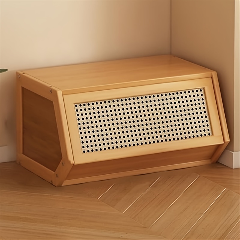 Klassischer Bambus-Aufbewahrungsschrank  Ideal fr Wohnzimmer, Kche,  Schlafzimmer Arbeitszimmer als freistehende oder stapelbare Box * zur  Organisation von Bchern, Dekorationen usw. ...