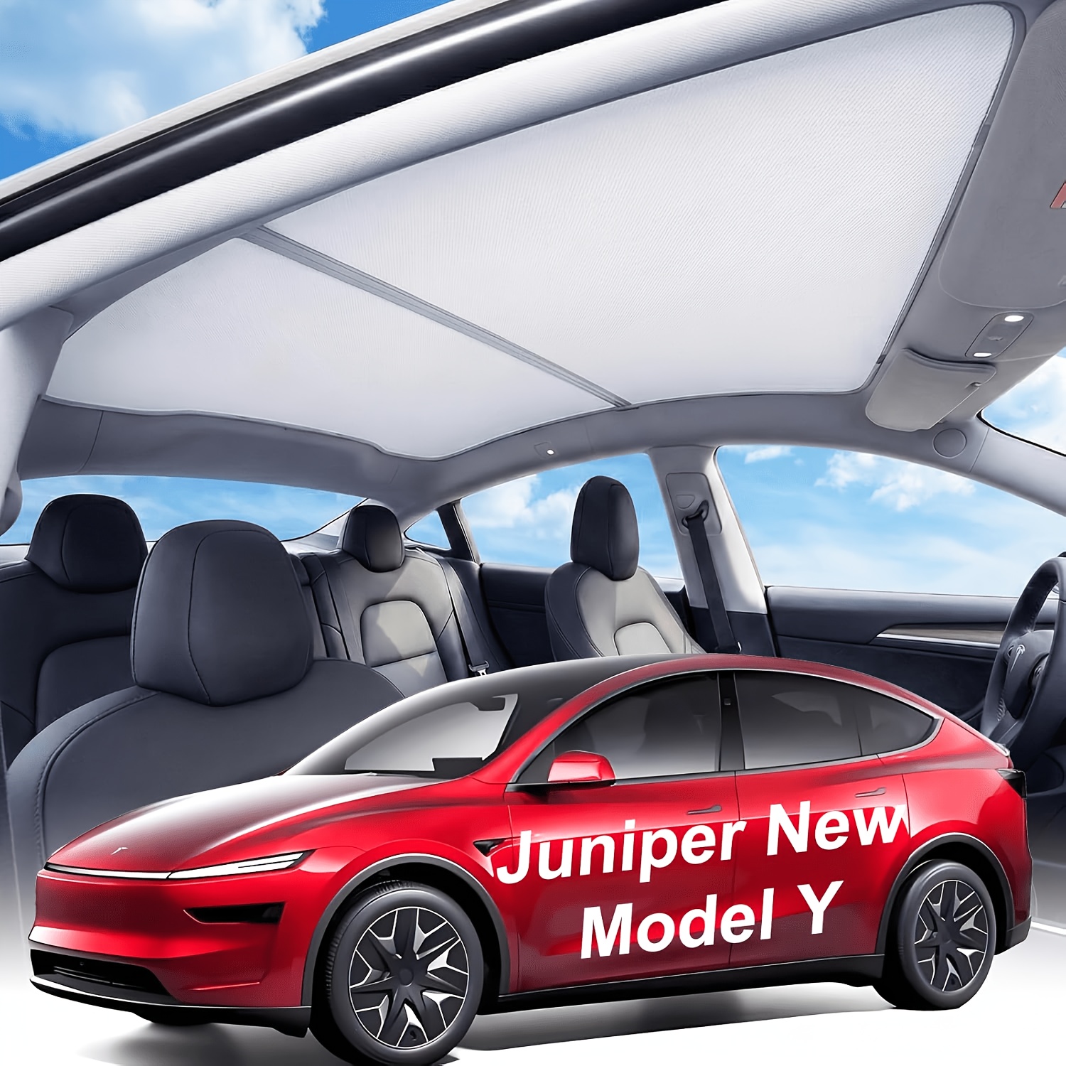 TEMU Goldforest 2025-2026 For For Sunshade Roof [headliner-match Gray, Never Sag, Ice-] Heat Insulation Foldable Glass Sunroof Cover, Interior Gray