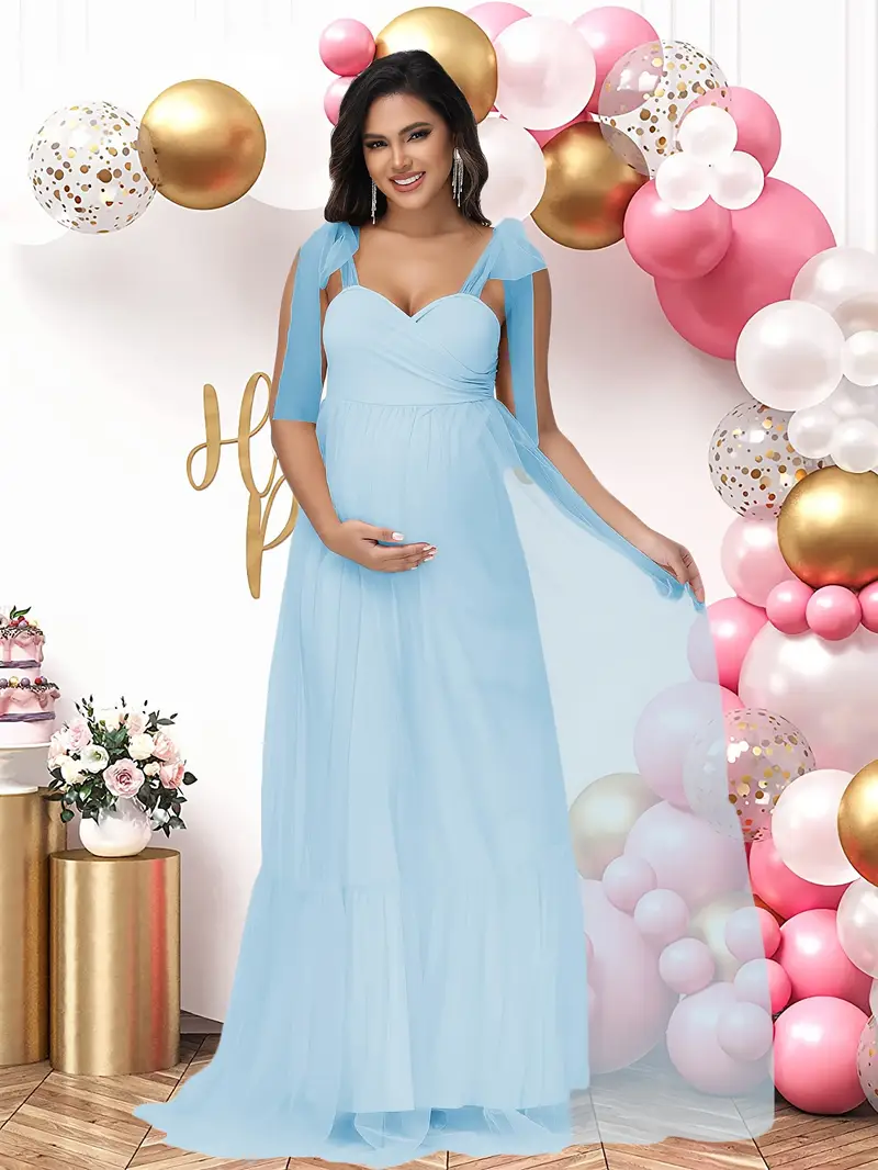 Maternity V-neck * Spaghetti Suspender Dress with * Hem for Maternity Photoshoots and Shower Outfits Maternity V-neck * Spaghetti Suspender Dress with * Hem for Maternity Photoshoots and Shower Outfits