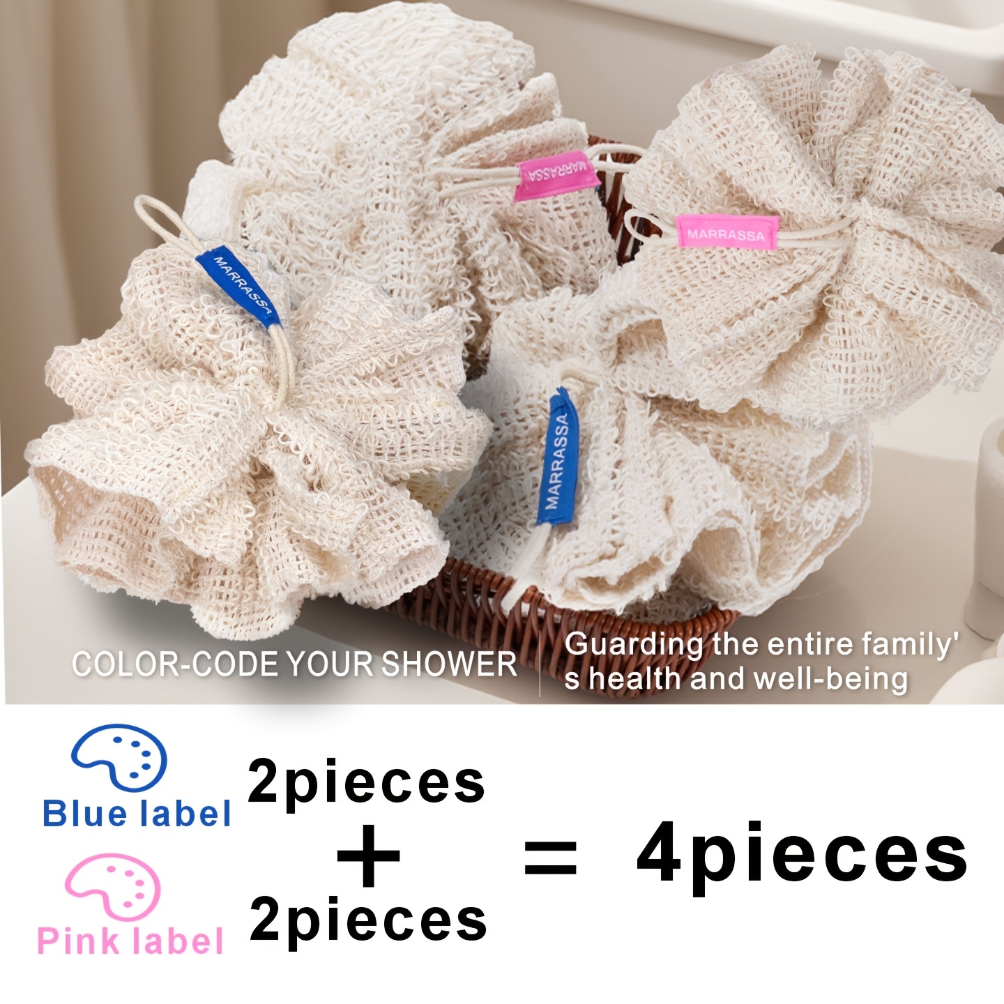 Linen Bath Ball, Gentle Exfoliation, 4 Colors