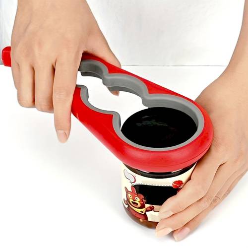 4 in 1 multi functional bottle opener for home use featuring a simple and a non slip rotating cap opener suitable for bottle caps and can lids kitchen accessory for