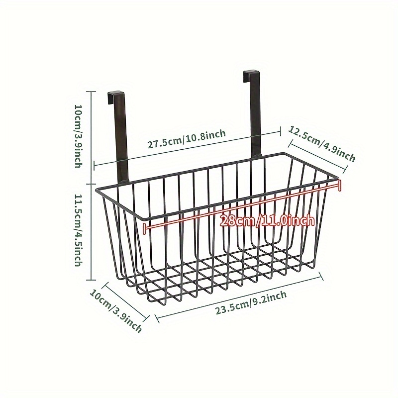 Image of Sea And Land Freight 1pc Universal Wall-mounted Door Back Storage Basket With 2 Colors And Styles - Perfect For Bathrooms, Kitchens, , And More!