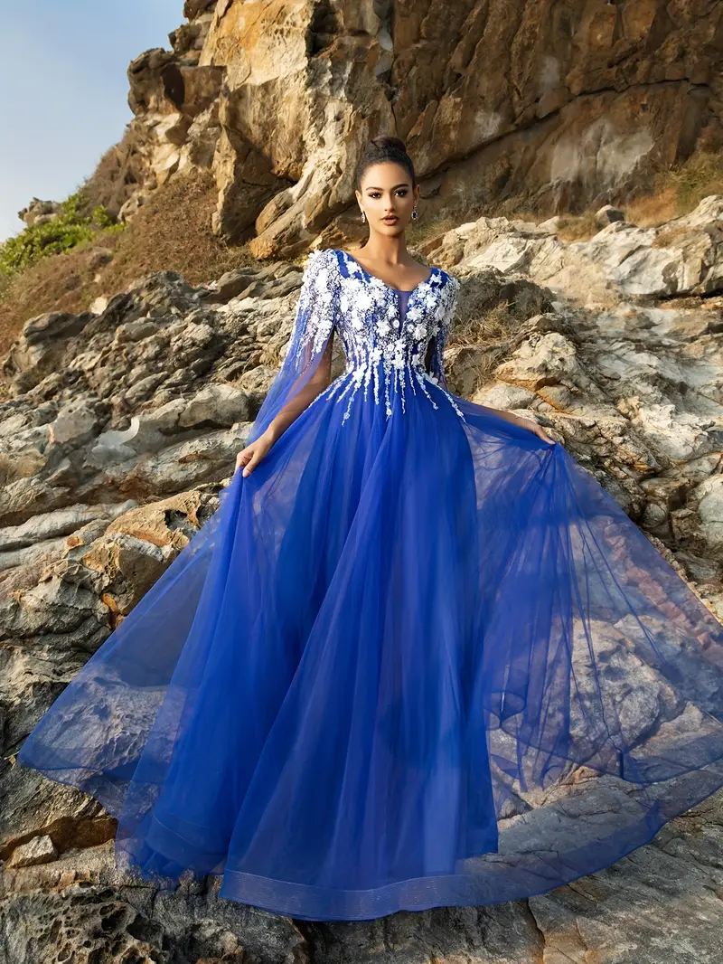 royal blue long sleeve wedding dress Wedding Dresses Royal Blue Long Sleeve Lace Dress Royal Blue Princess Ball Gown Glitter Dress Sultan Dress