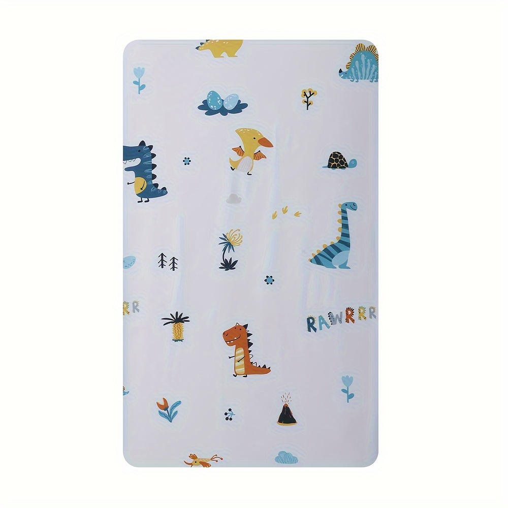 Image of Beeweed Soft Polyester Crocodile Animal Prints Crib Fitted Sheet For Boys And Girls - Hand Washable Print Mattress Cover - Non- Nursery Bedding For Infants 0, 1pc