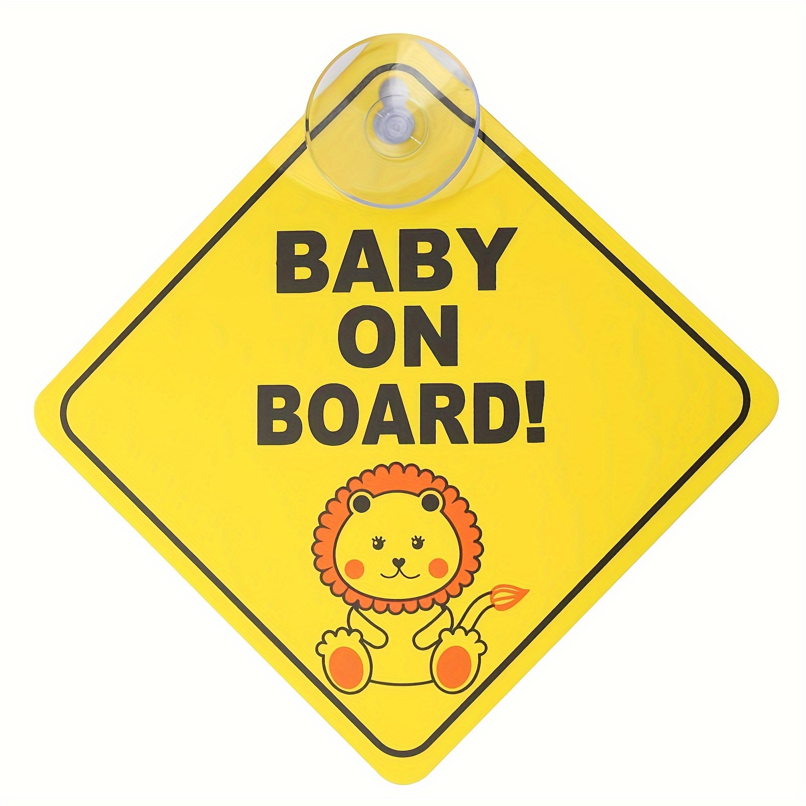 Image of Baby On Board Car Warning, Baby On Board Sticker Sign For Car Warning With Suction Cups