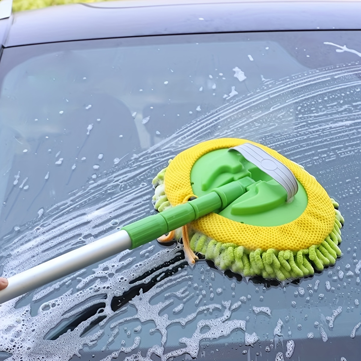 

1pc Chenille Car Wash Mop Cleaning Brush (without Pole) Car Cleaning Accessories Car Wash Brush