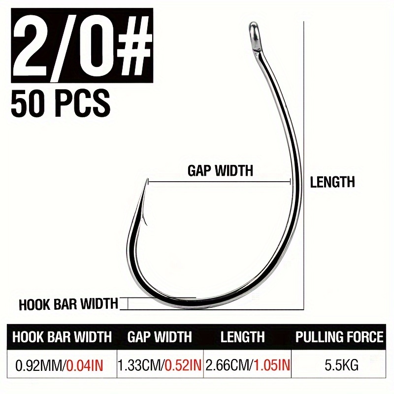 50 Hooks Wacky Hooks Fish Soft Bait Soft Worm Hooks Fishing Hooks