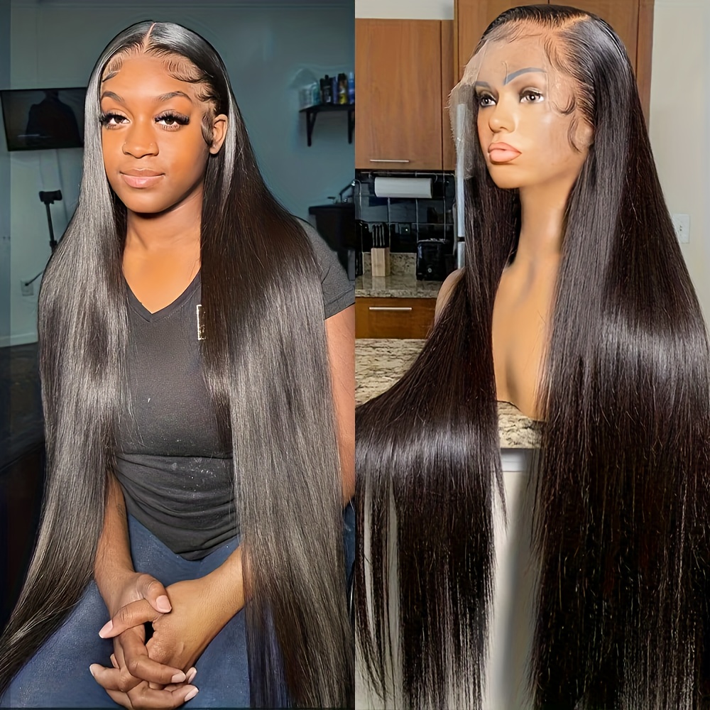 Image of Hd Transparent Lace Front Wigs With A 13x6 Design, Made From Human Hair For Women. Features Pre-plucked Brazilian Hair And A Density Of 250%