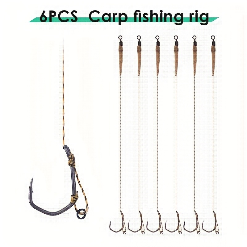 6pcs Rig Hair Rig Carp Fishing Rig, Fishing Complete Fishing Hook Fishing  Line Fishing Tackle Fishing Tools with Hooks and Accessories