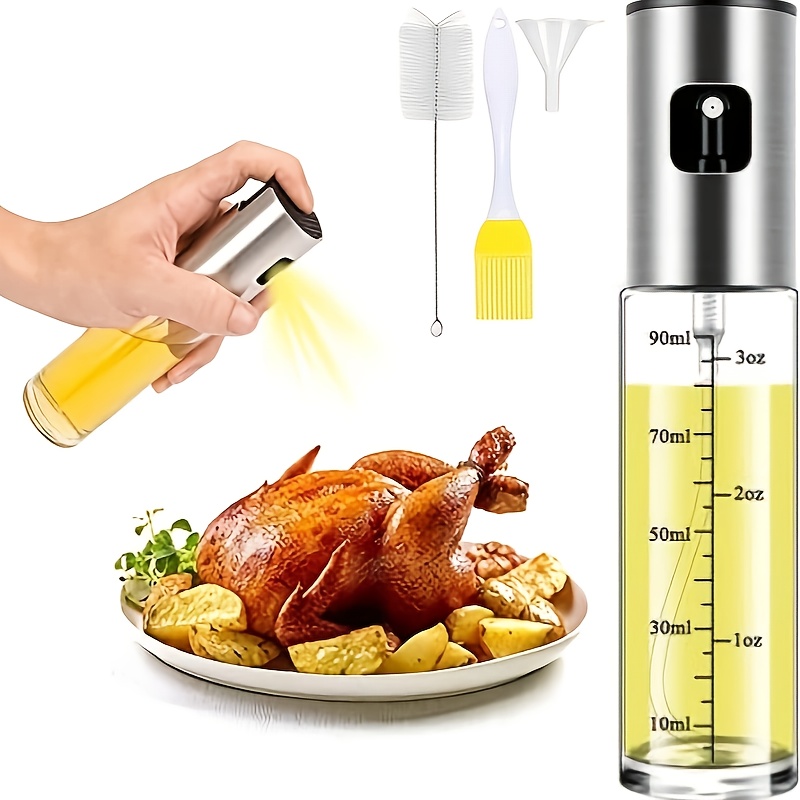TEMU 1pc, Cooking Oil Sprayer, Glass Olive Oil Spray Bottle, Portable Kitchen Tool Suitable For Air Fryer, Baking, Salad, Grilling, Olive Oil
