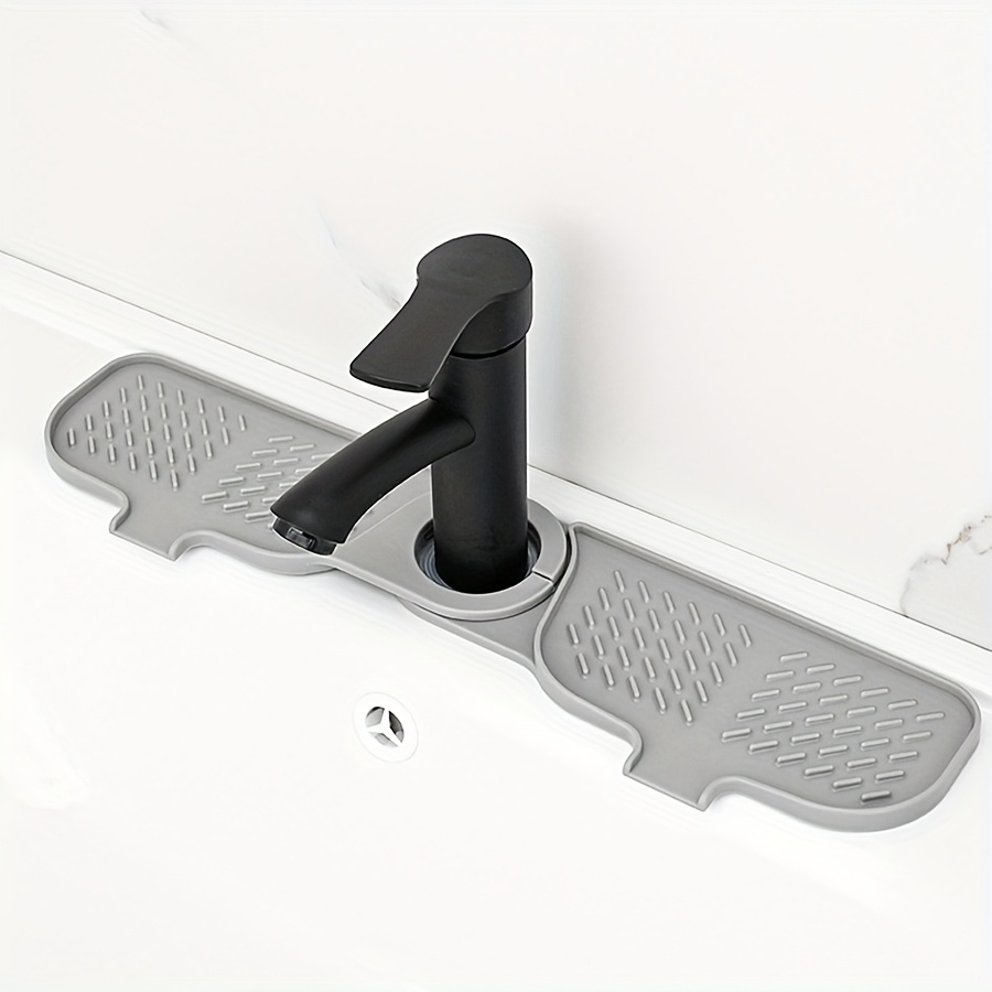 1pc Silicone Drain Mat Kitchen Faucet Splash Guard Non-slip Sink Organizer Pad For Bathroom Cup Soap Holder