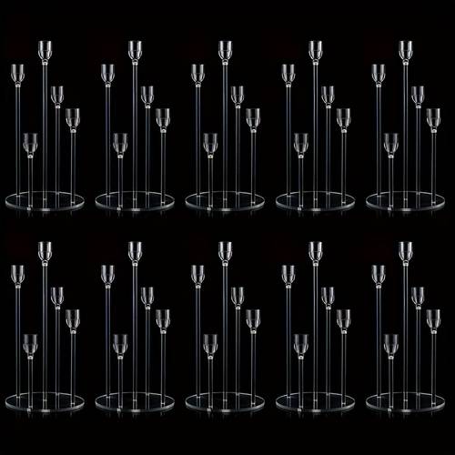 1 acrylic candle holders with 5 arm candle holder transparent centerpiece suitable for wedding and table decorations ideal for wedding and party decor christmas decorations