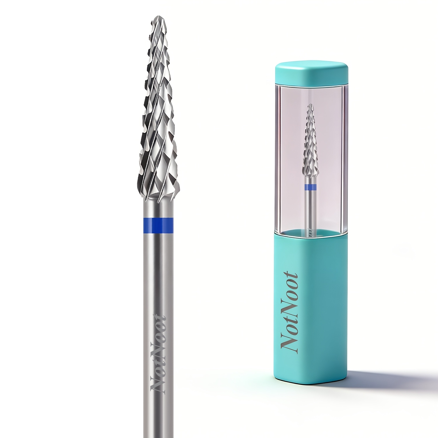 Notnoot Tapered Nib Nail Drill /32" Cross Cut, Safety Stainless Steel Cone Bit For Cuticle Cleaning, Dead Skin Removal, Gel Polish Removal, Medium