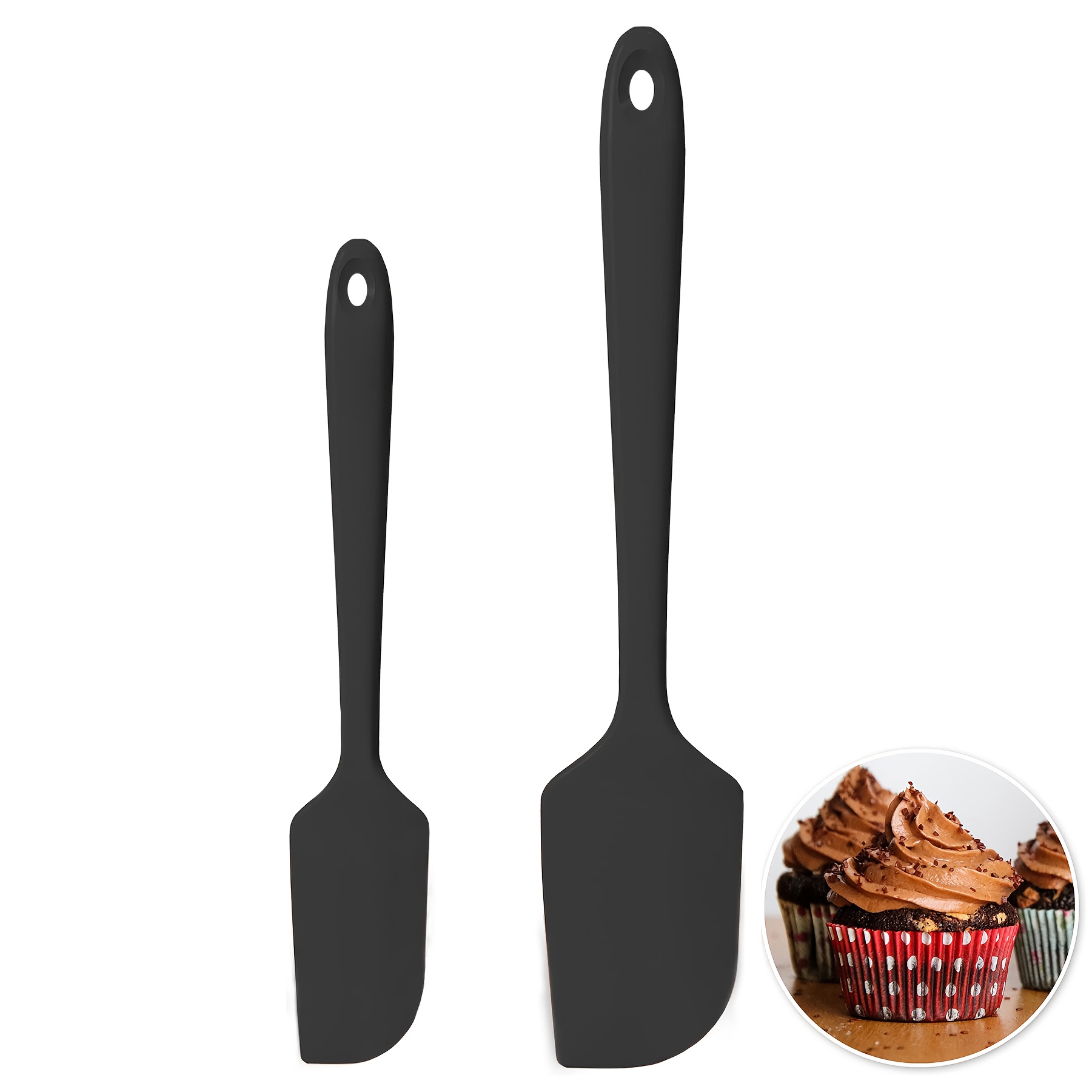 Image of Silicone Spatula 2pcs Set, Silicone Kitchen Spatulas For Baking, Cooking, & Mixing - Heat-resistant Silicone Scraper Spatulas For Nonstick Cookware - Dishwasher ,comfortable Handle