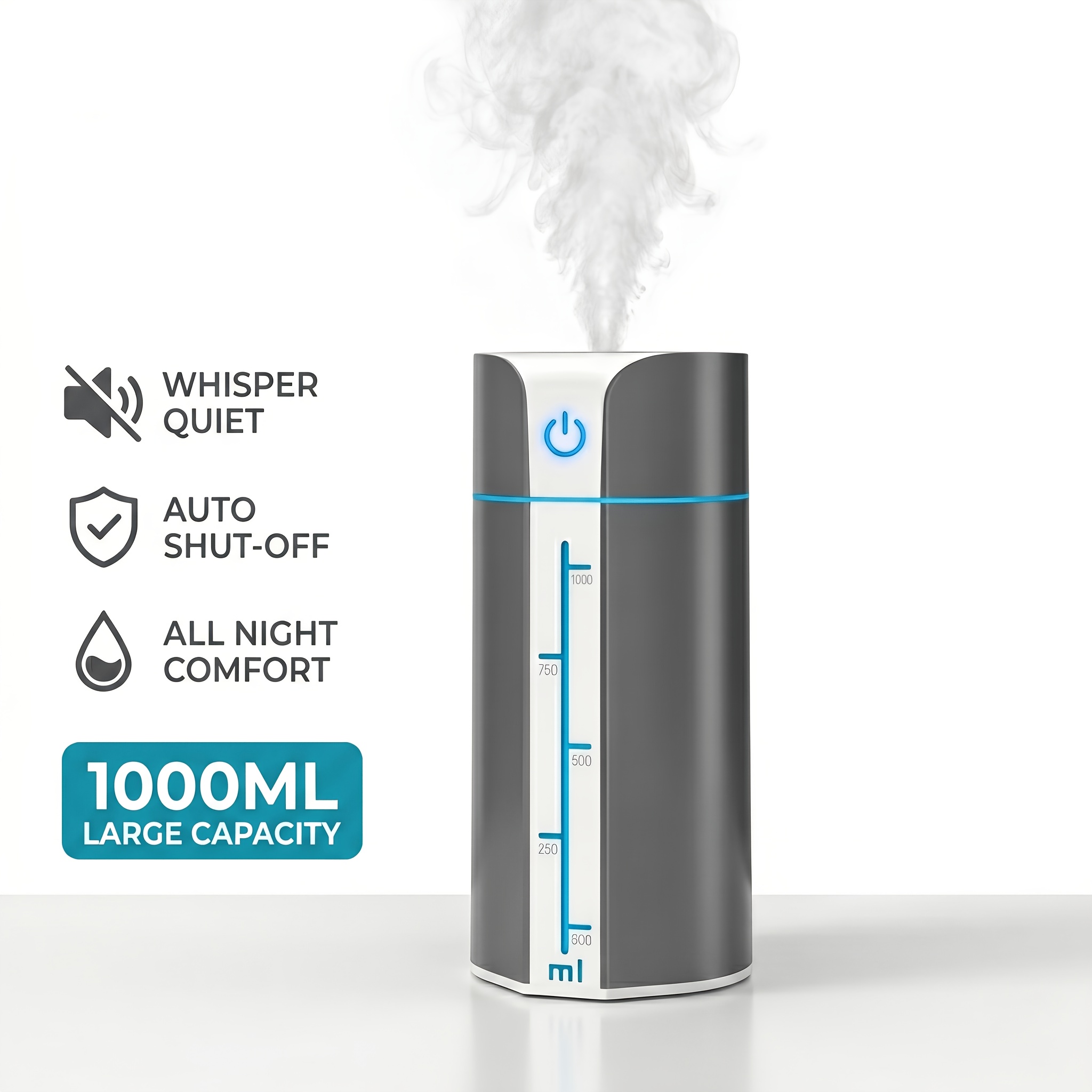 High-capacity Air Humidifier, Suitable For Homes, Bedrooms, And Offices; Portable Design; High Mist Output; Desktop Ultrasonic Humidifier; Dual Mist ; With Digital Display