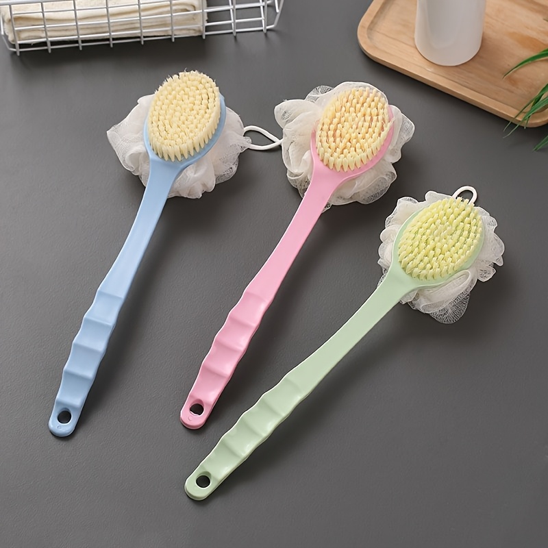 two in one dual head bath brush with soft sponge for back scrubbing no battery required   Product details 1