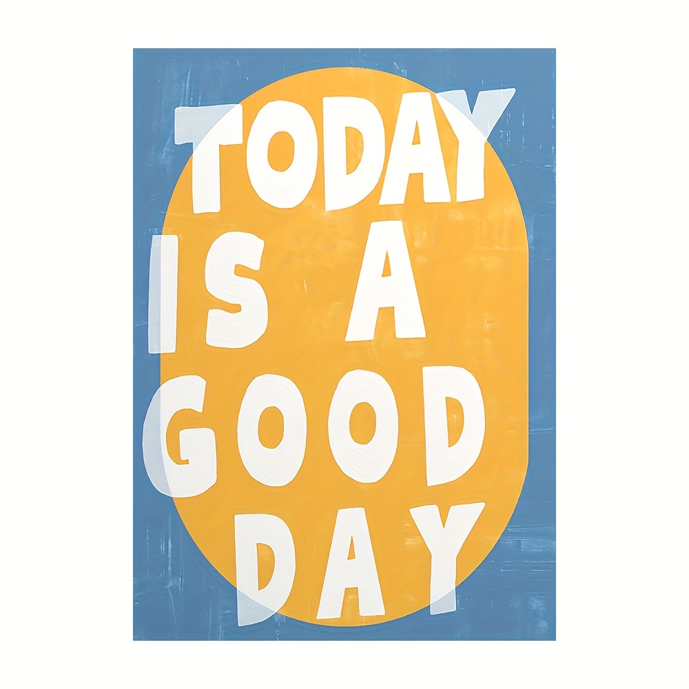 TEMU 2d Flat, 1pc 'today Is ' Vertical Painted Canvas Wall Art - Retro Classic Suitable For Living Room, Bedroom, Decor, Unframed Inspirational With