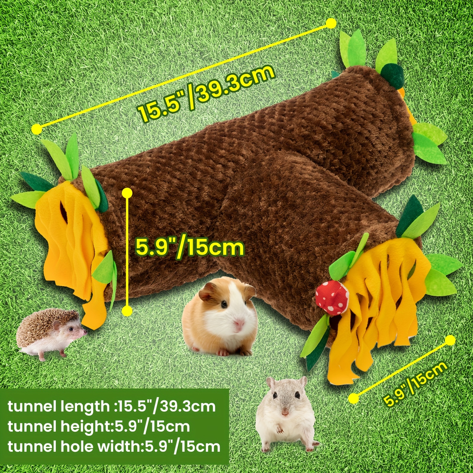 Rat Toys Guinea Pig Corner Tunnel & Hammock - Cozy Hideout For Small Pets (Fits Ferrets, Rabbits Too!) Chinchilla Cage Accessories