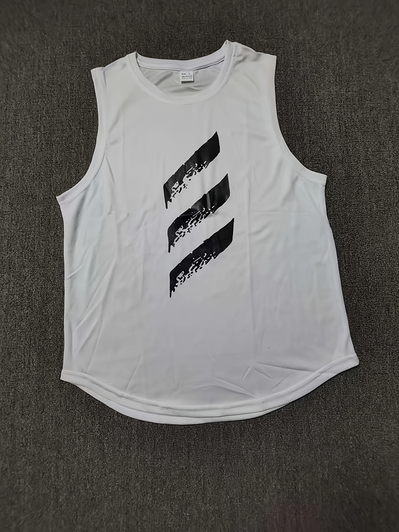 Men'S Sleeveless Mesh Tank Top - Quick-Dry, Breathable Athletic Vest with Geometric Design, Round Neck & Chest Pocket for Running, Gym, and Casual Summer Wear, Gym Clothing | Geometric Pattern | Quickdry Materia