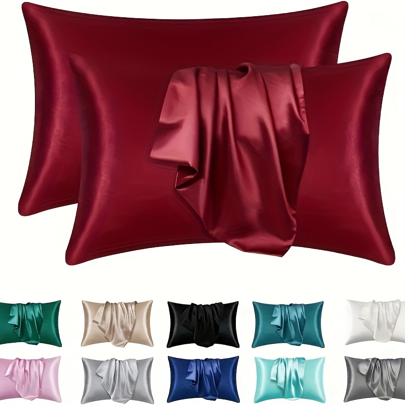 2pcs luxurious   pillowcases breathable   cooling feel solid color with envelope closure machine washable 2pcs details 2