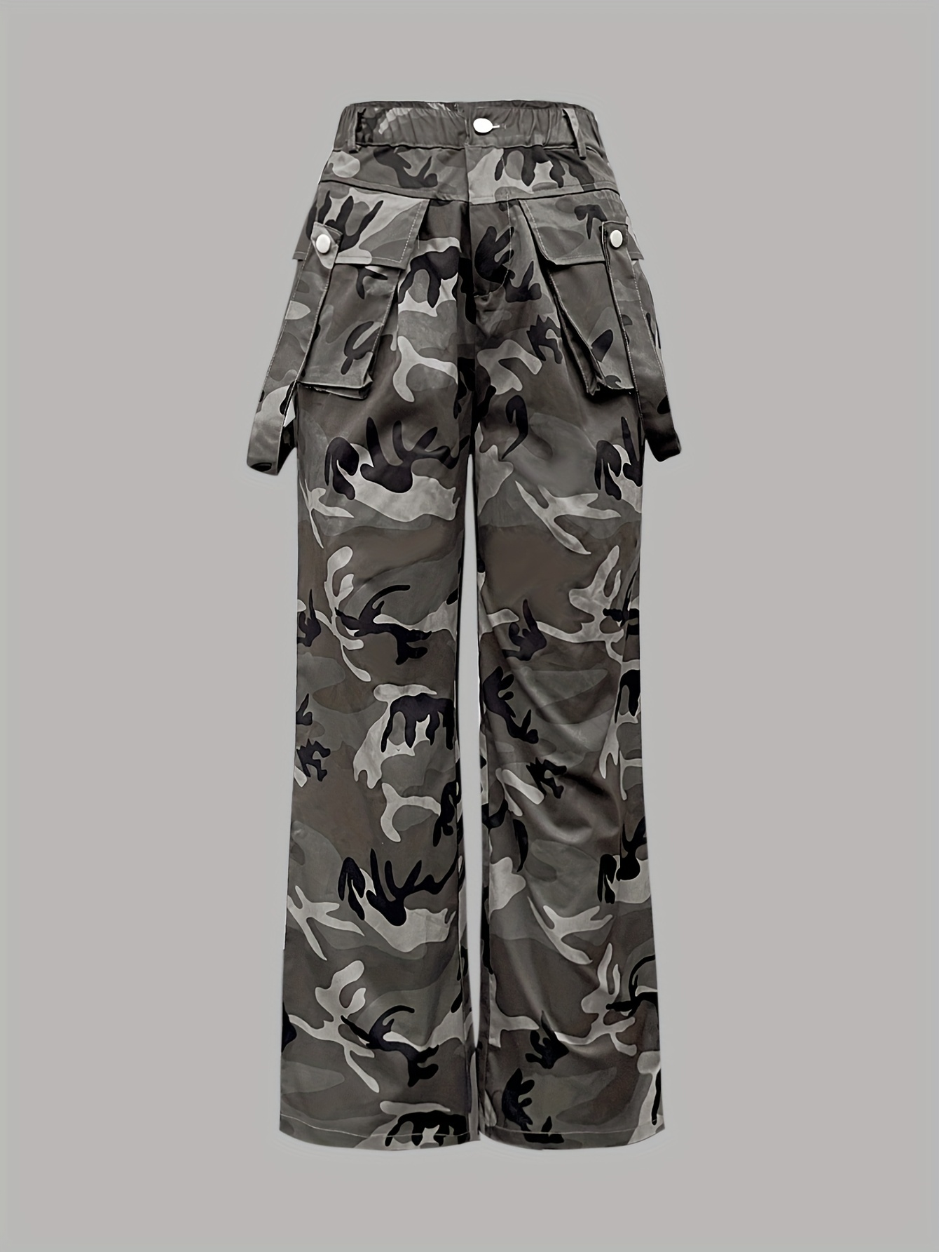 womens casual loose wide leg camouflage print zipper pocket - Temu