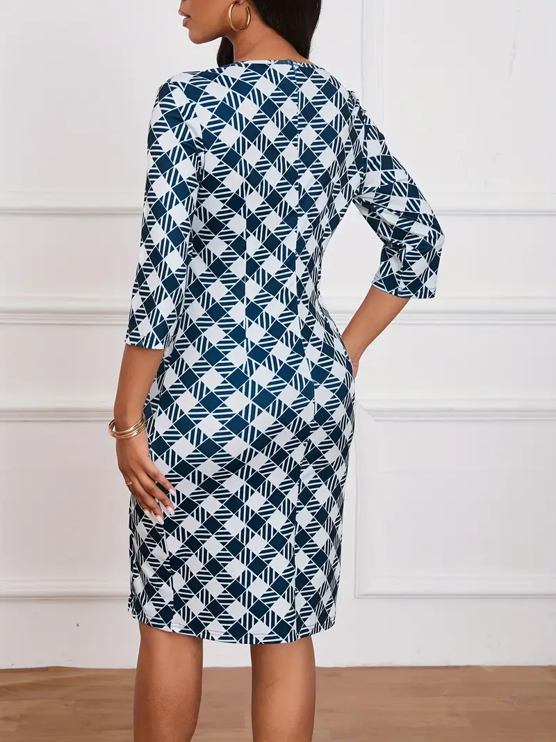 argyle print bodycon dress Jeeves Mini Dress in Argyle Brown