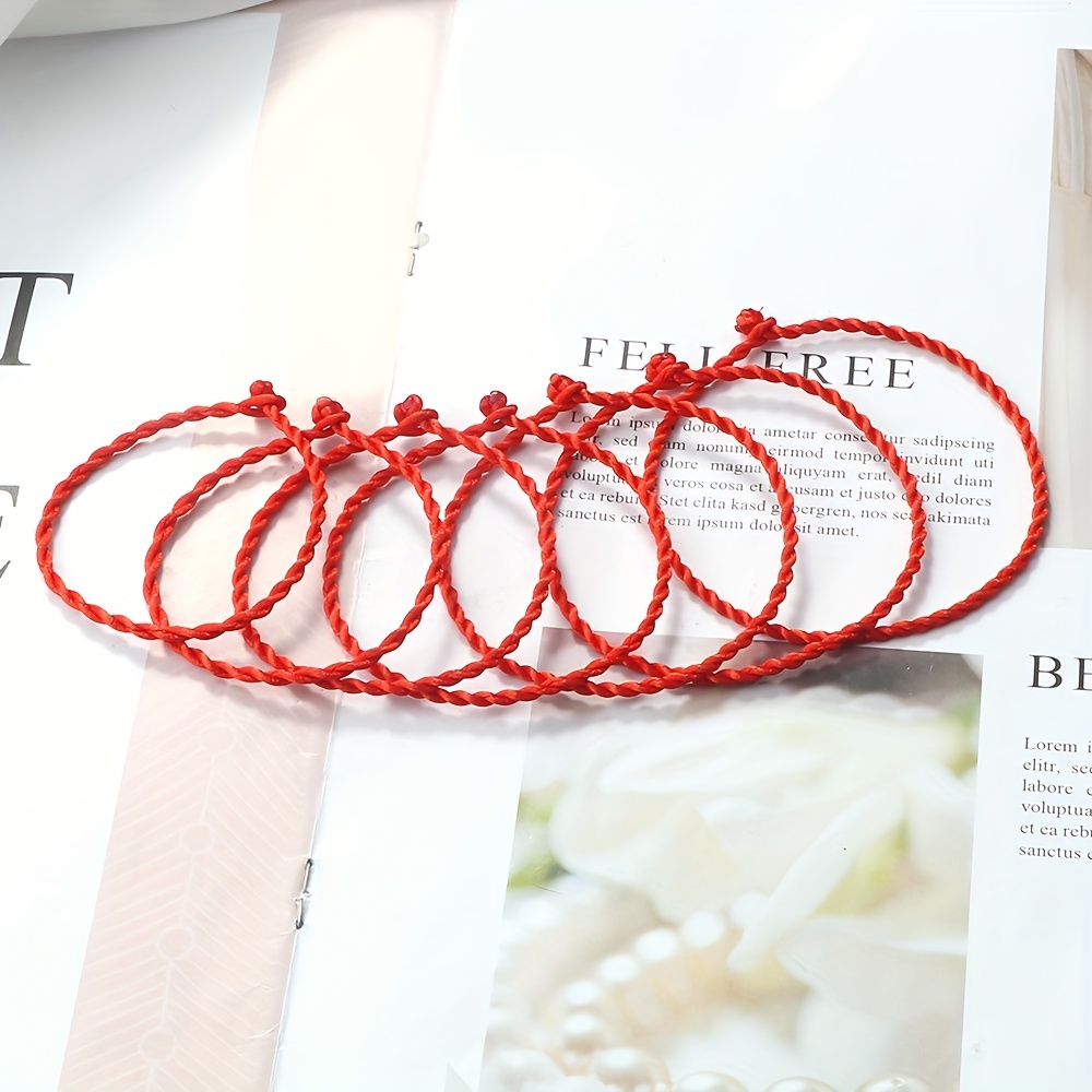 Red String Woven Bracelet Lucky Bead Bangle