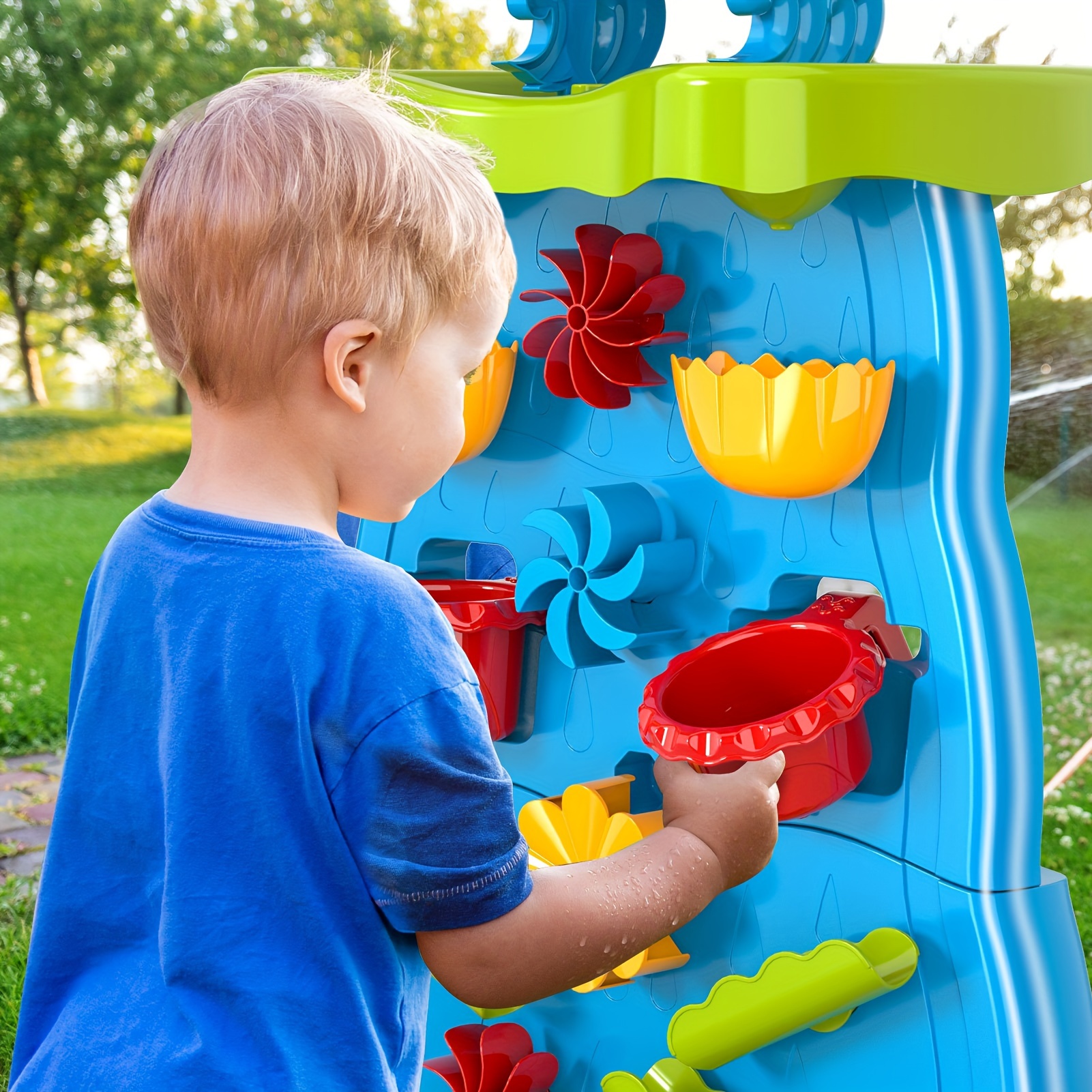 Water Table Toys Toddlers Double sided Waterfall Discovery - Temu