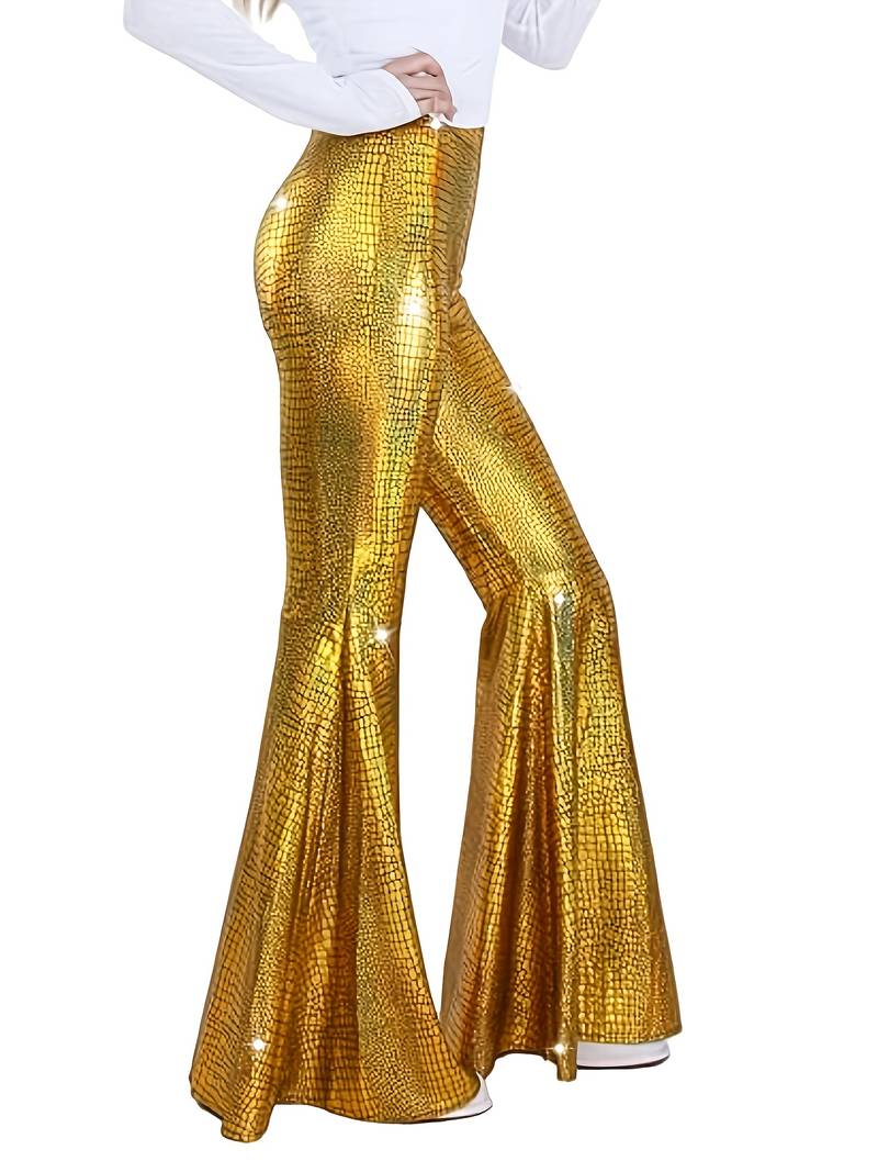 Sequin High Waisted Wide Leg Trousers - Micas