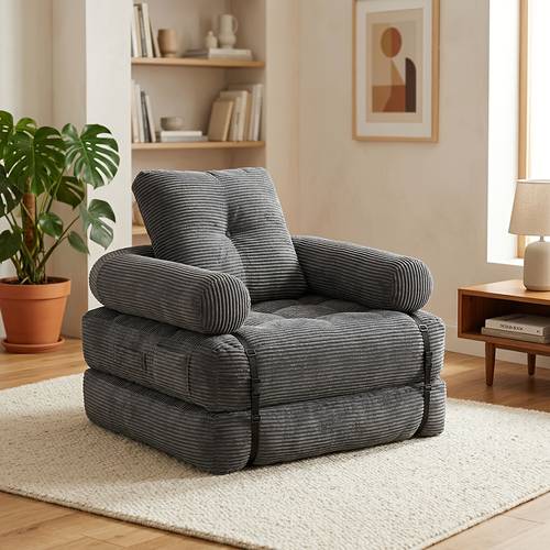 Cloud Leisure Chair - Convertible Recliner Sofa Bed, Ultra Soft Backrest with Boneless Sofa, No Installation for Small Apartments, Suitable for Leisure And Entertainment, Home Theater, Reading Games, Living Room Furniture