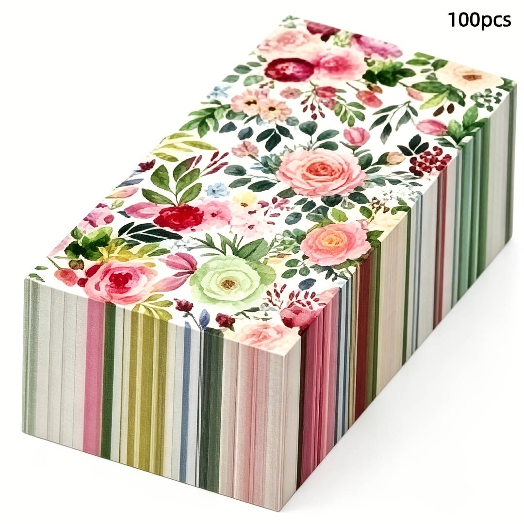 TEMU 100pcs (100-pack) Colorful Rose Printed Paper Napkins Suitable For Party & Holidays - 2-ply Disposable Tissue Sheets With Watercolor Rose,