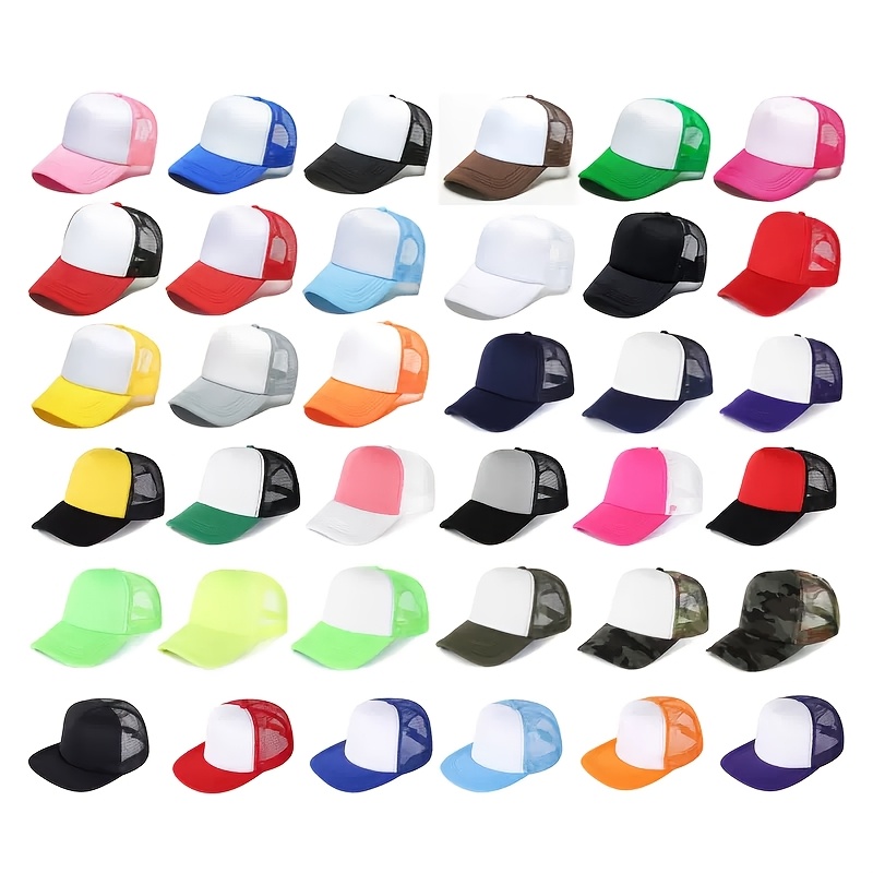 9-pack Mesh Trucker Hats, Adjustable Snapback Baseball , Breathable Summer Outdoor Sports For Men Women Daily Wear