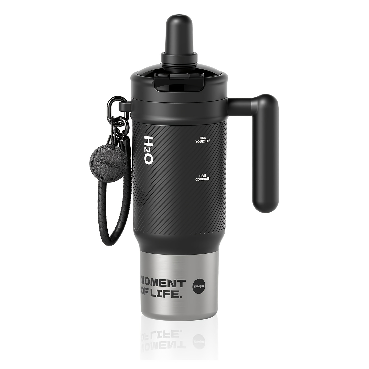 TEMU Large Capacity Insulated Tumbler With Straw And Handle, Leak-proof Portable Water Bottle, Hot And Cold Insulated Cup, Men' Bottle, Thermal