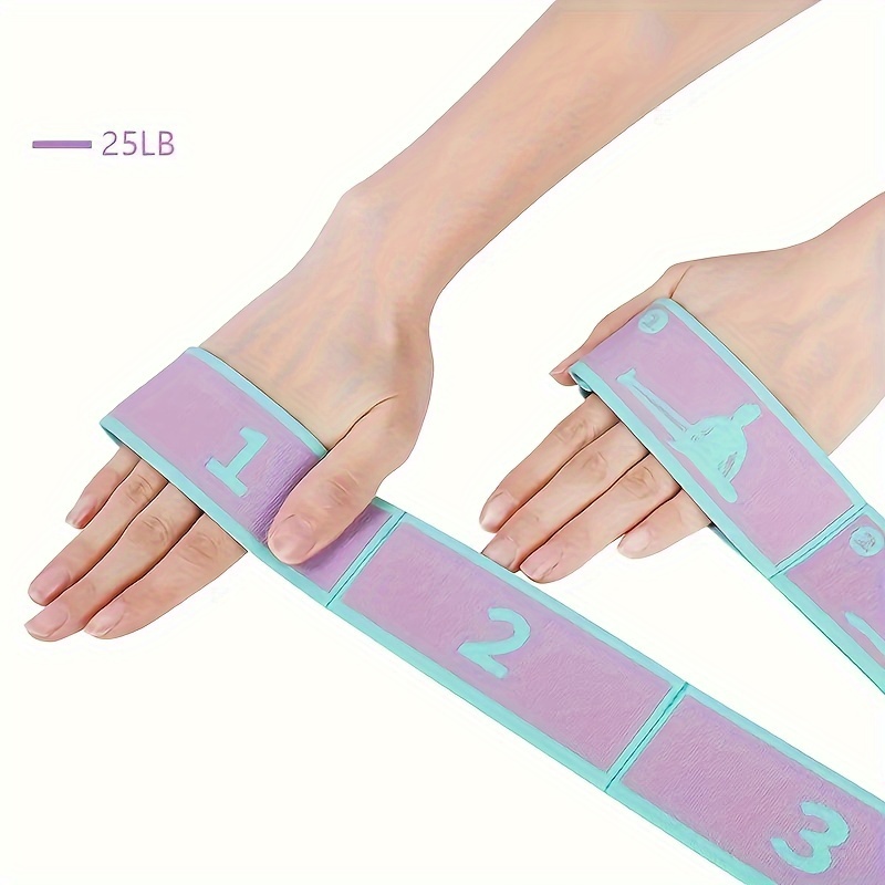 1pc/2pcs Multifunctional Resistance Band Yoga Stretch Strap with Numbered Loops, Adjustable Elastic Bands for Fitness, Dance, Pilates, Stretching Exercise, Universal Nylon Fabric Material